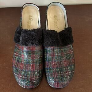 Alegria | Isabelle Tartan Plaid Leather Mules Size 42/11.5-12